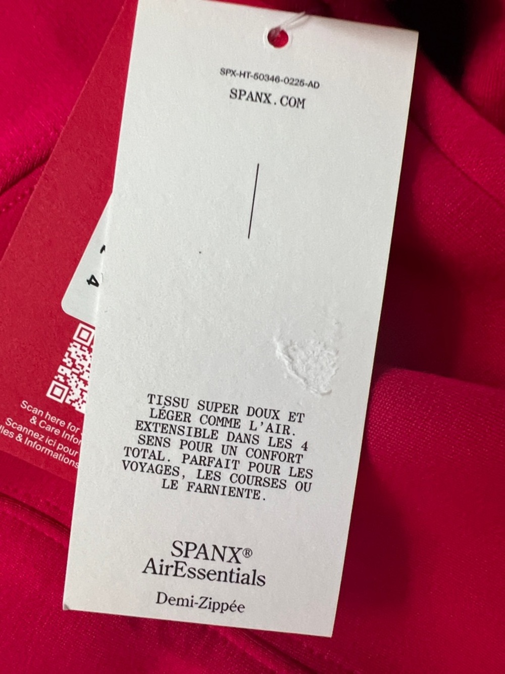 SPANX Bright Pink Fuchsia Air Essentials Half-Zip Pullover Size Medium NWT - Picture 4 of 6